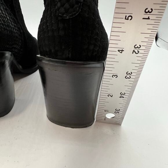 Jeffrey Campbell Womens Size 8.5 Rosee Snake Suede Leather Boots Booties Black - Picture 8 of 13